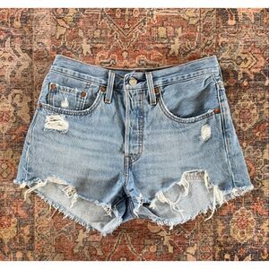 Levi’s 26 Distressed High Waist Denim Shorts